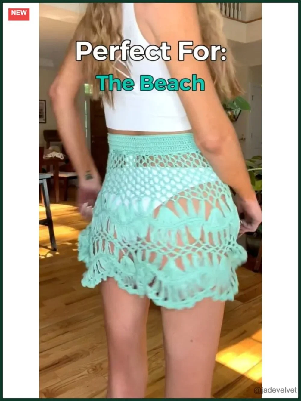 Tie Waist Crochet Beach Cover Up Skirt Sheer Boho Mini Swimwear